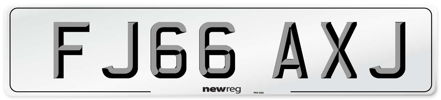 FJ66 AXJ Number Plate from New Reg